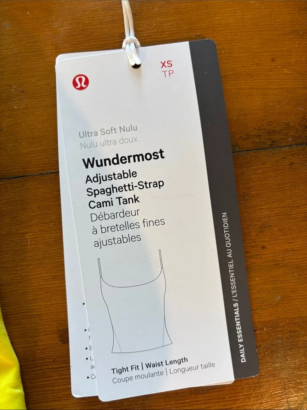 lululemon athletica Yellow Adjustable Strap Tank Top